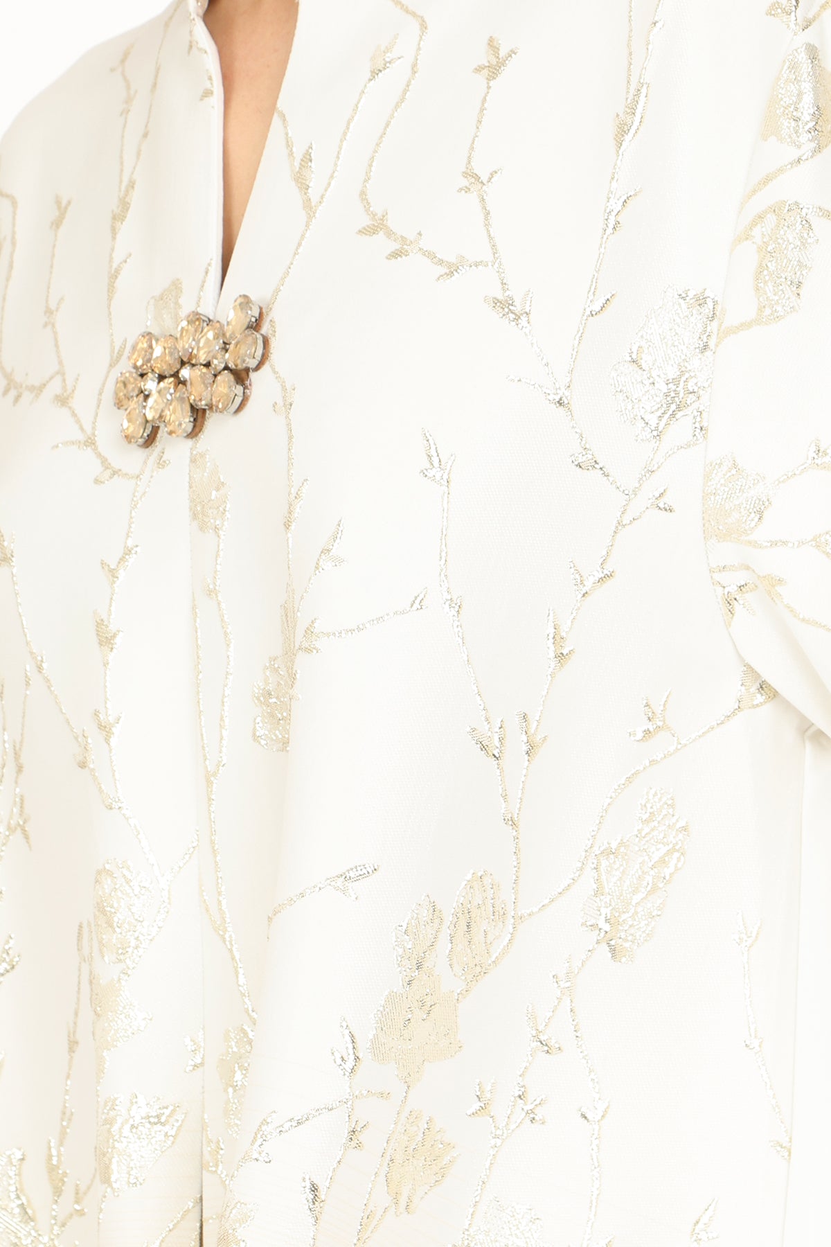 Indigo Colorblock Gradation Embroidered Maxi Tunic Dress