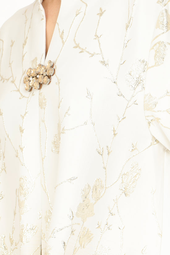 Indigo Colorblock Gradation Embroidered Maxi Tunic Dress