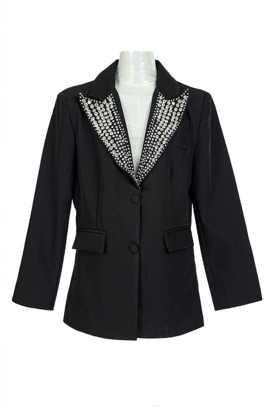 Eric Embellished Lapel Collar Suit Jacket