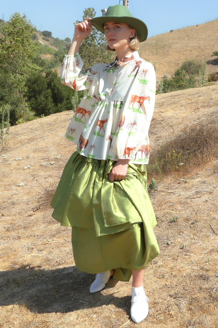 Jordan Asymmetrical Tiered Ruffled High-Waisted Maxi Skirt - Shop Beulah Style