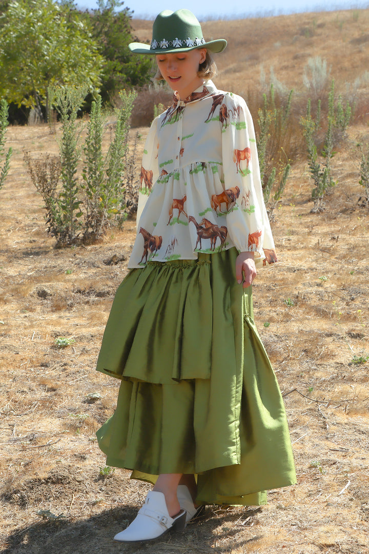 Jordan Asymmetrical Tiered Ruffled High-Waisted Maxi Skirt - Shop Beulah Style