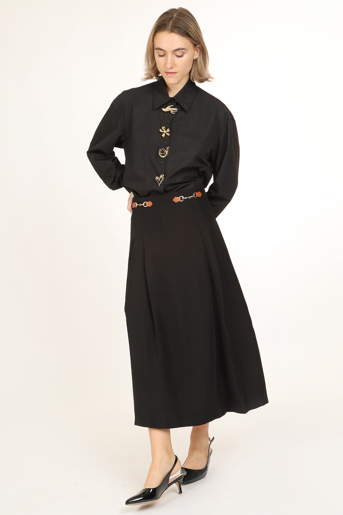 Natalia High Waist Pleated Maxi Dressy Skirt - Shop Beulah Style