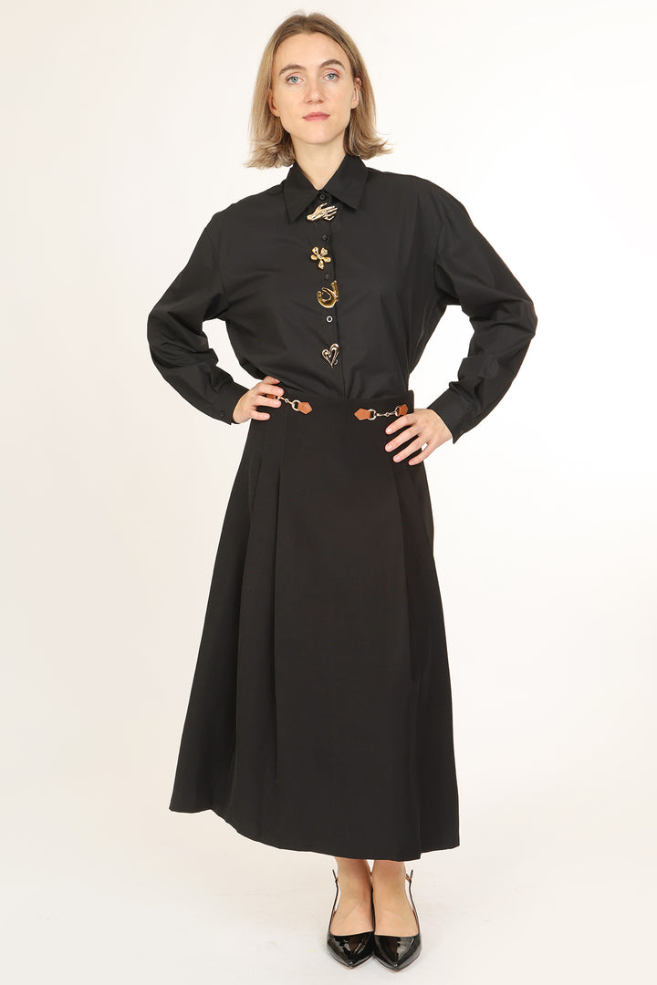 Natalia High Waist Pleated Maxi Dressy Skirt - Shop Beulah Style