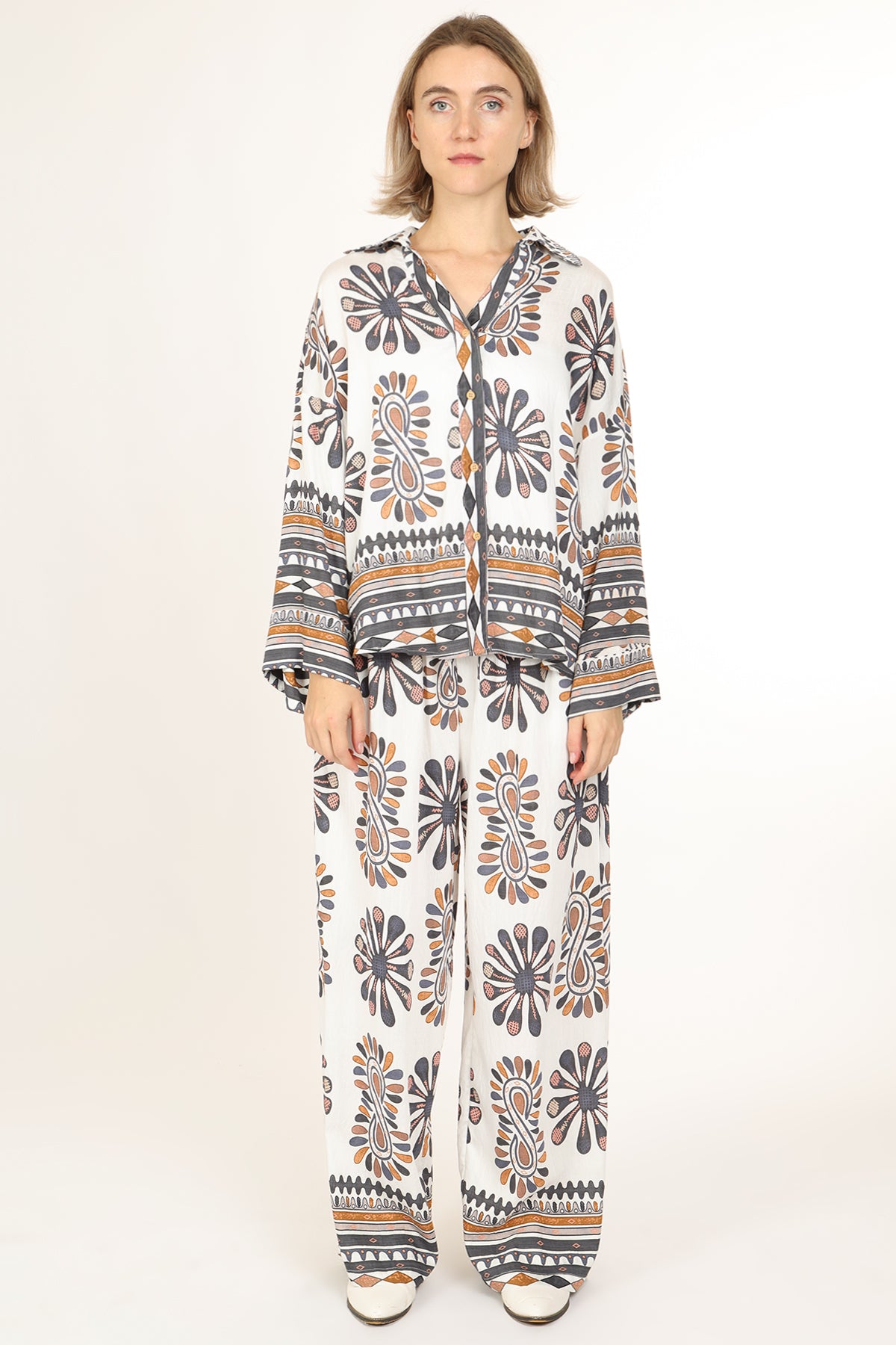 Connor Multi-Abstract Printed Shirt & Pant Set