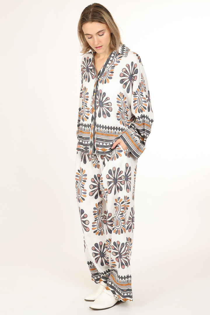 Connor Multi-Abstract Printed Shirt & Pant Set