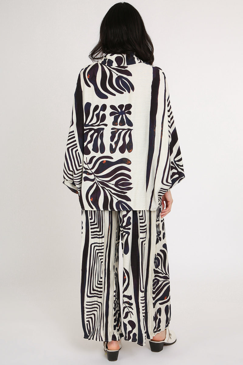 Quinn Abstract & Geo Printed Linen-Style Top & Pants Set