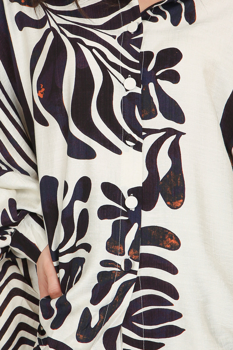 Quinn Abstract & Geo Printed Linen-Style Top & Pants Set