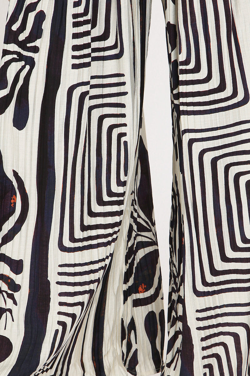 Quinn Abstract & Geo Printed Linen-Style Top & Pants Set