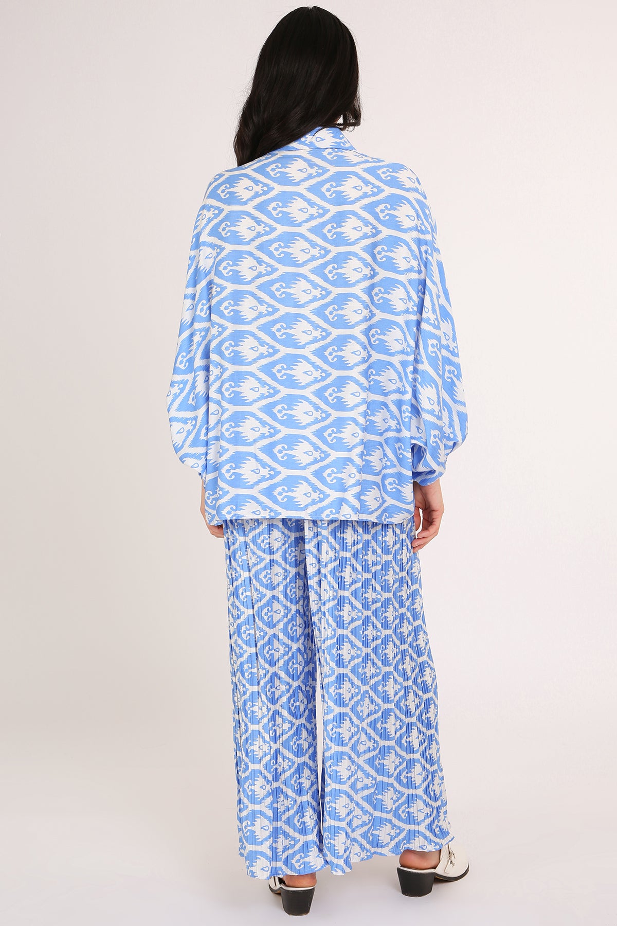 Erika Bohemian Print Shirt & Pleated Pants Set - Shop Beulah Style