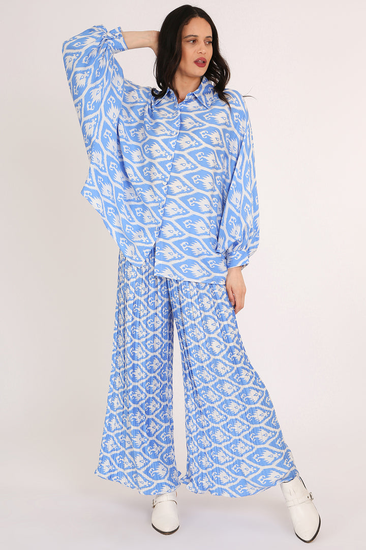 Erika Bohemian Print Shirt & Pleated Pants Set - Shop Beulah Style