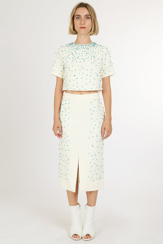 Jay Multi-Embellished Crop Top & Pencil Skirt Set - Shop Beulah Style