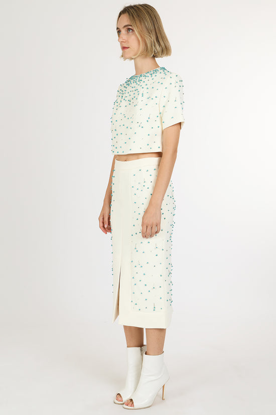 Jay Multi-Embellished Crop Top & Pencil Skirt Set - Shop Beulah Style