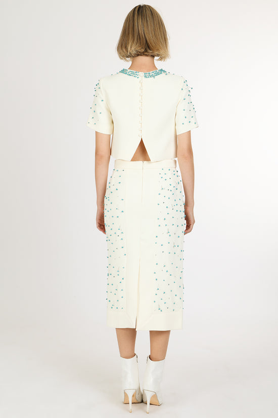 Jay Multi-Embellished Crop Top & Pencil Skirt Set - Shop Beulah Style