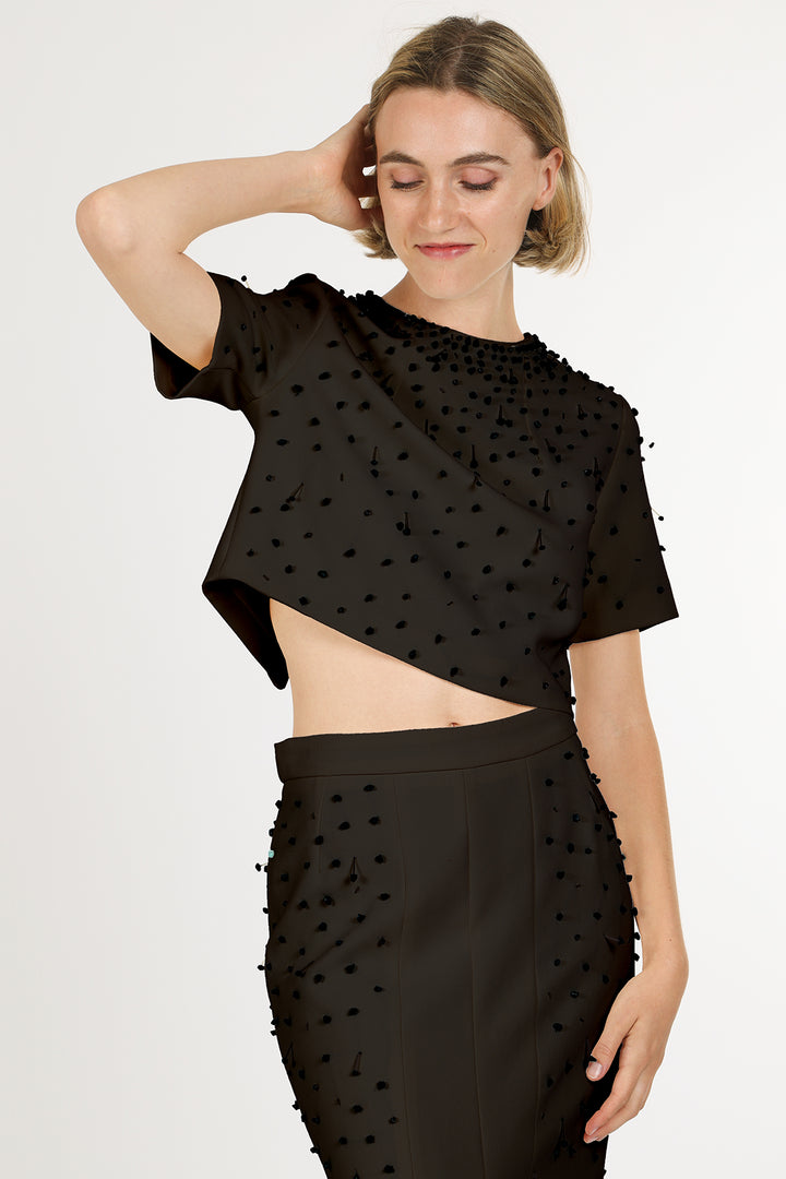 Jay Multi-Embellished Crop Top & Pencil Skirt Set - Shop Beulah Style