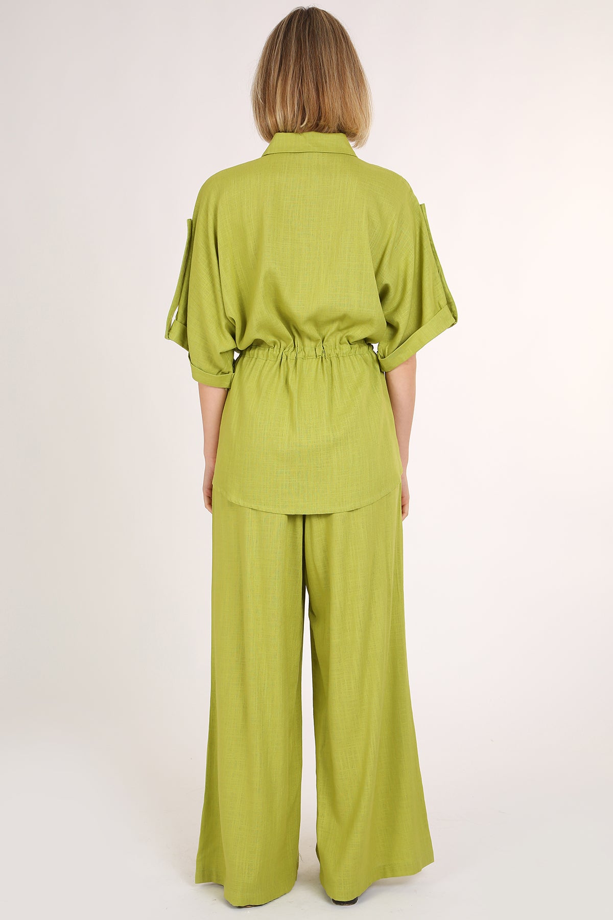 Ann Linen Style Drawstring Top & Pants Set - Shop Beulah Style