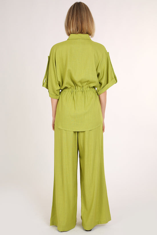 Ann Linen Style Drawstring Top & Pants Set - Shop Beulah Style