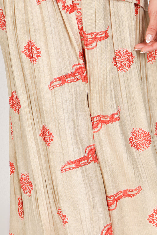 Oscar Boho Paisley Embroidered Shirt & Pleated Pants Set - Shop Beulah Style