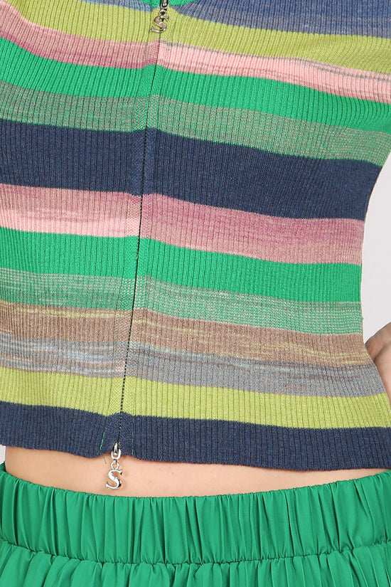Shannon Multicolor Stripe Patterned Knit Top & Skirt Set - Shop Beulah Style