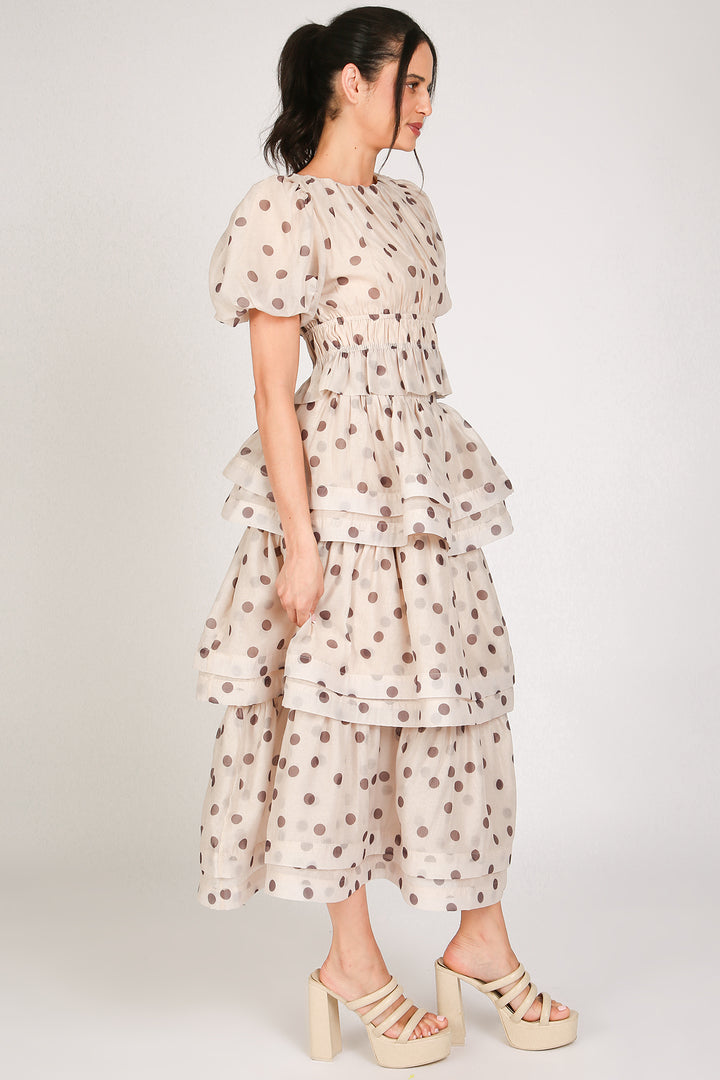 Shannon Polka Dot Print Smocked Top & Tiered Skirt Set - Shop Beulah Style