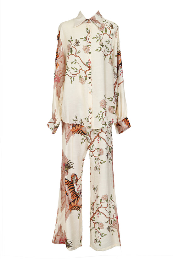 Caitlyn Safari Printed Linen Style Shirt & Pants Set