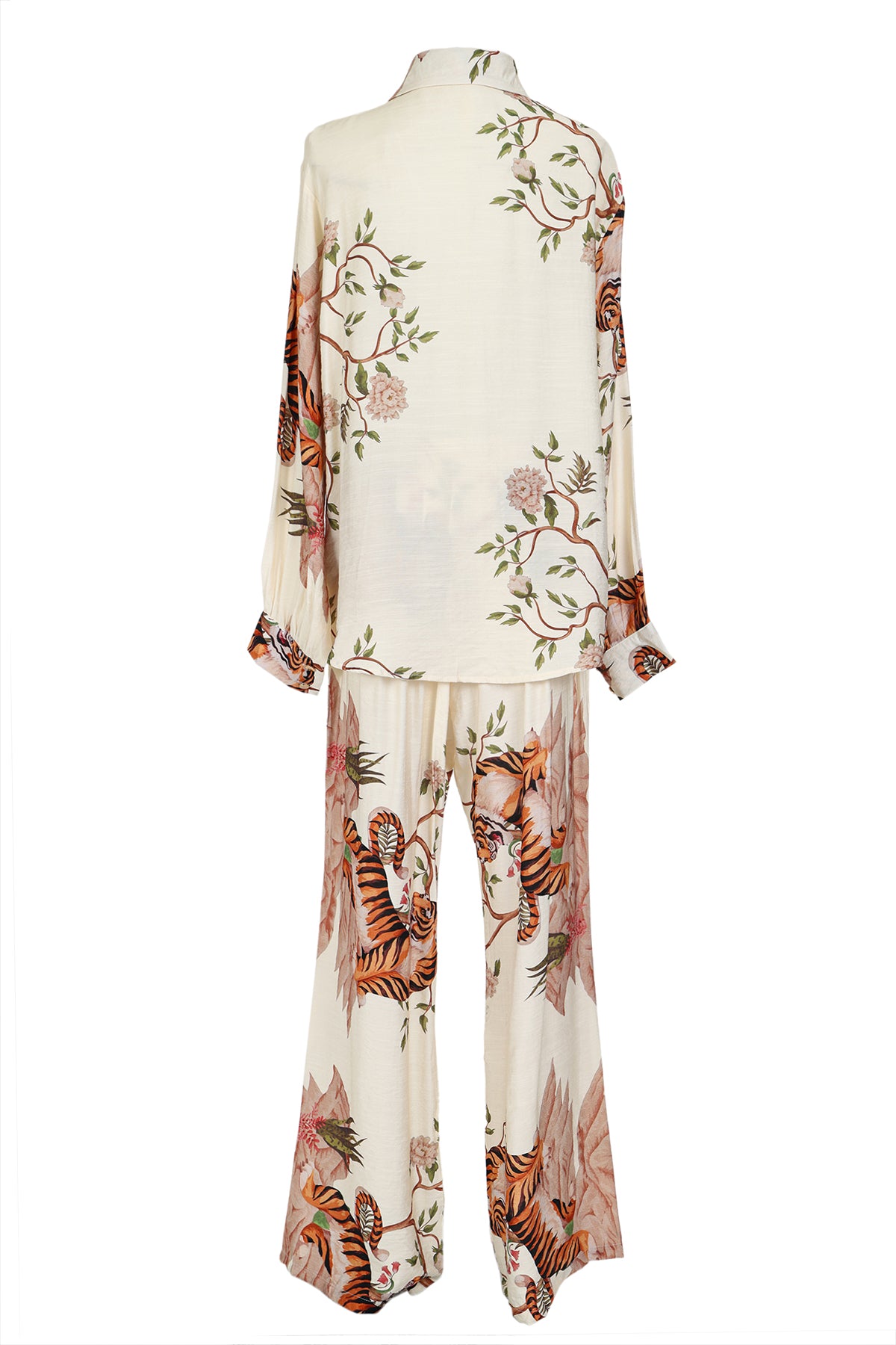 Caitlyn Safari Printed Linen Style Shirt & Pants Set