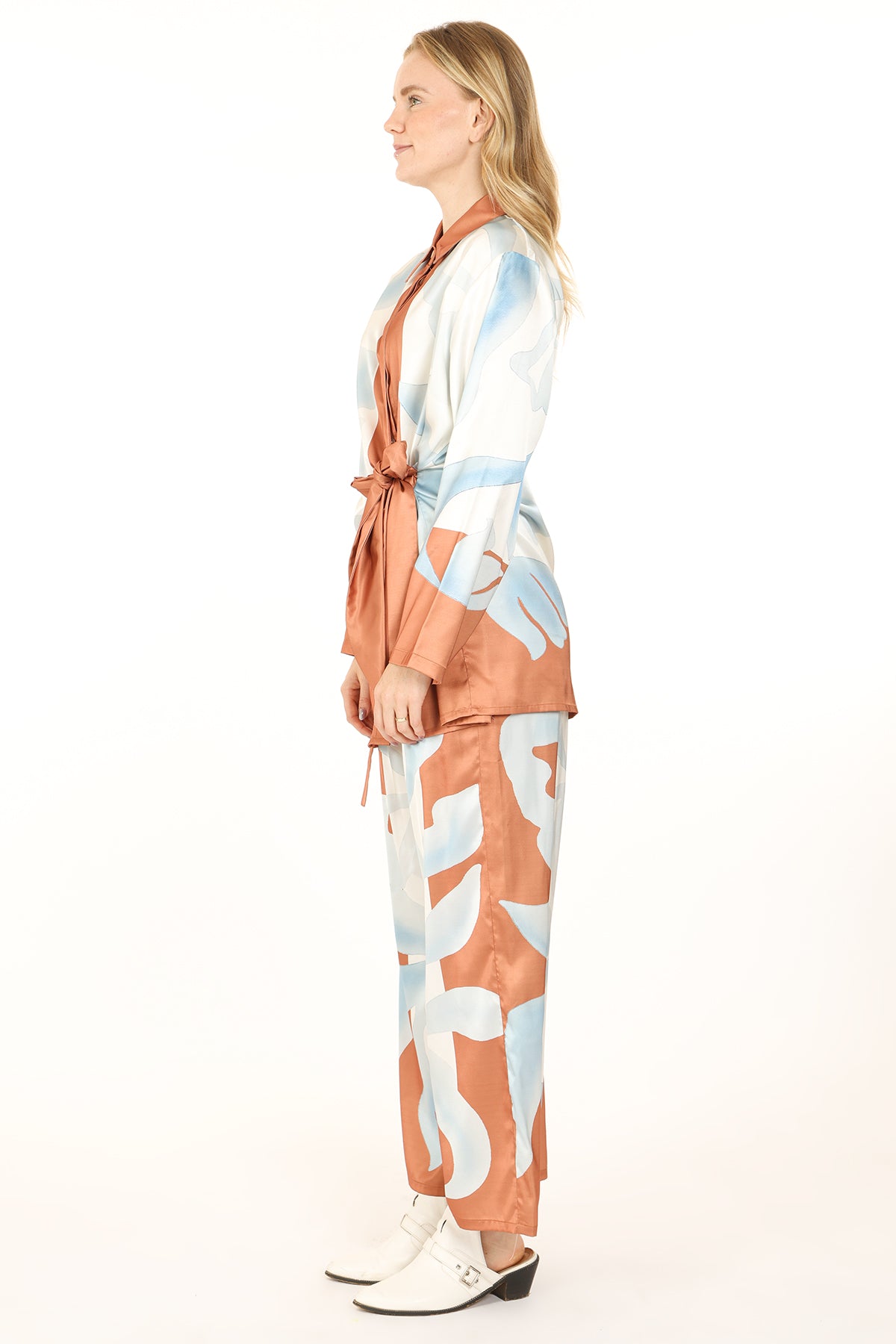 Adam Abstract Printed Contrast Trim Top & Pants Set - Shop Beulah Style