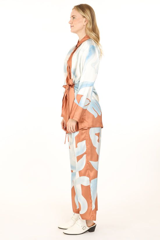 Adam Abstract Printed Contrast Trim Top & Pants Set - Shop Beulah Style