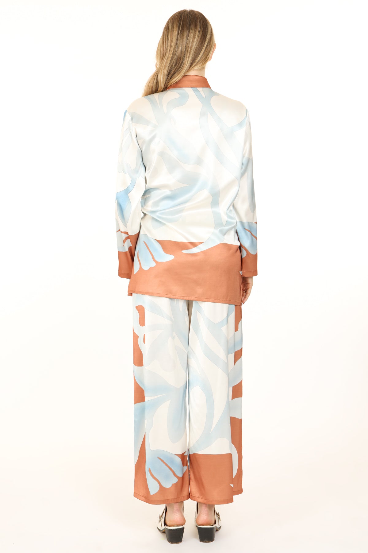 Adam Abstract Printed Contrast Trim Top & Pants Set - Shop Beulah Style