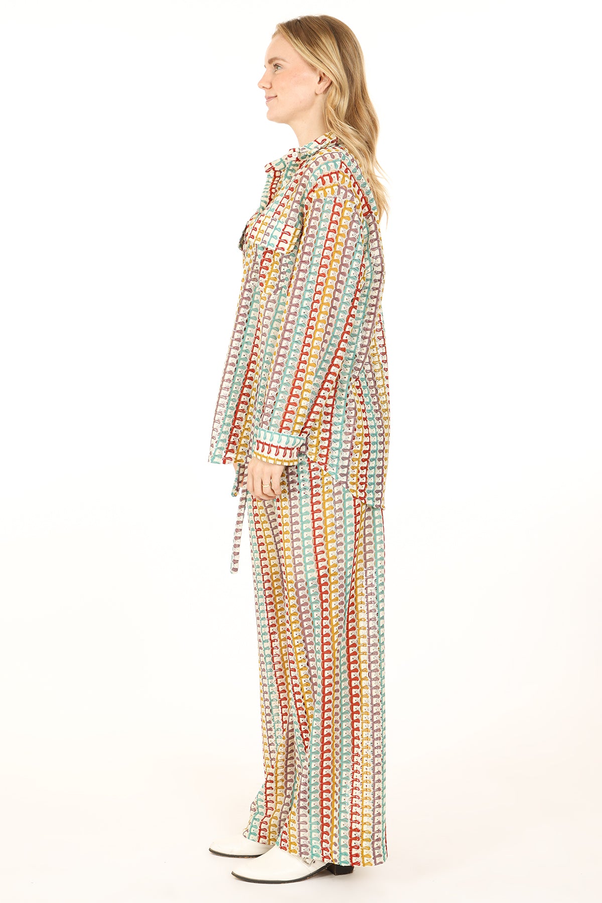 Lucas Hollow Out Embroidered Knit Top & Pants Set - Shop Beulah Style