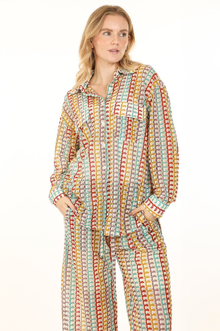 Lucas Hollow Out Embroidered Knit Top & Pants Set - Shop Beulah Style