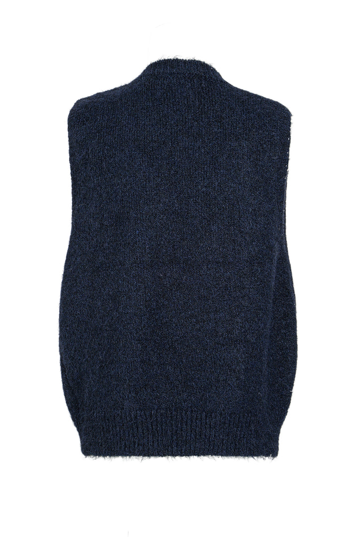 Nina Embroidered Sleeveless Ribbed Knit Sweater