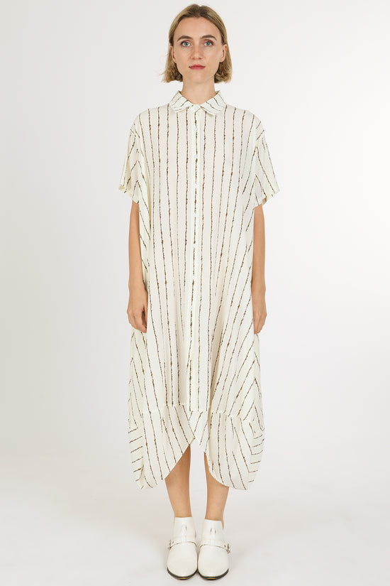 Sarah Stripe Patterned Midi Shirt Dress - Shop Beulah Style