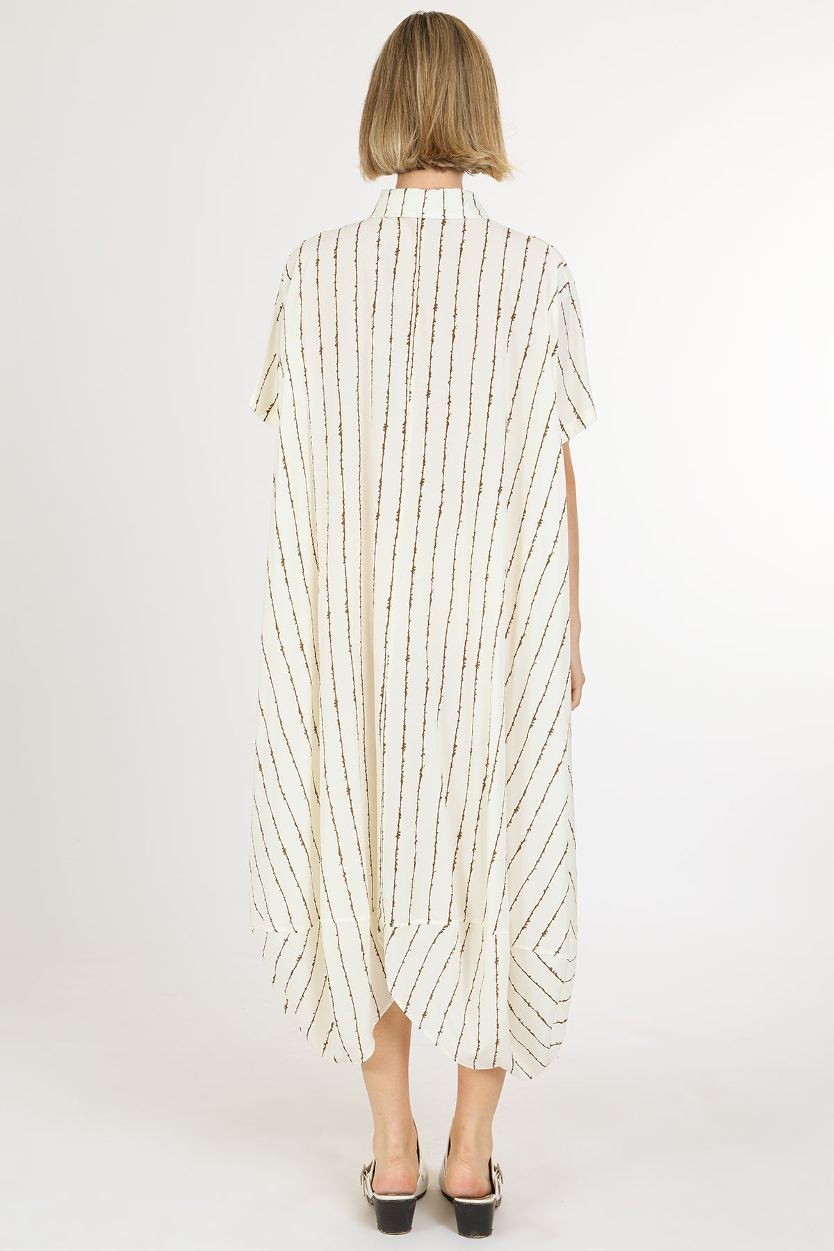 Sarah Stripe Patterned Midi Shirt Dress - Shop Beulah Style