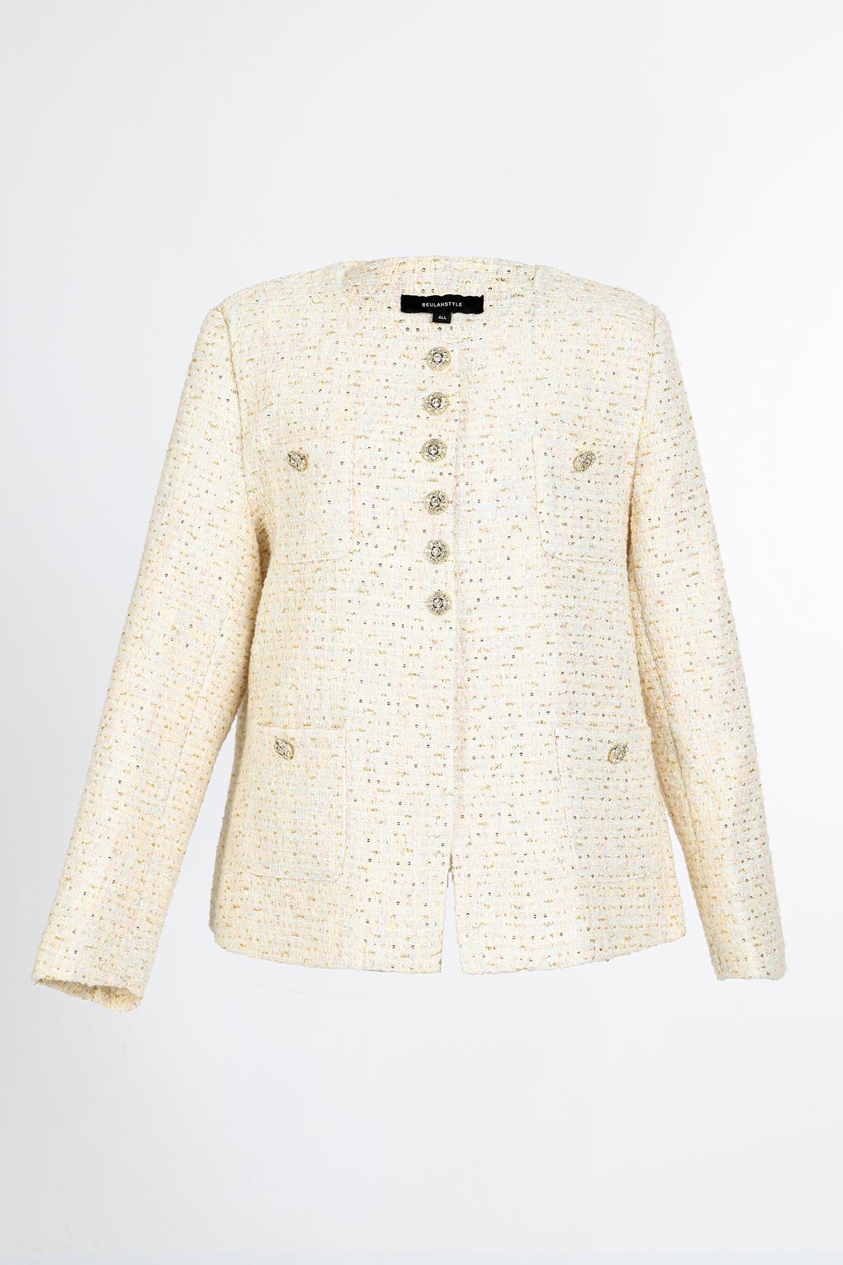 Cyrus Sequined Tweed Single-Breasted Jacket - Shop Beulah Style