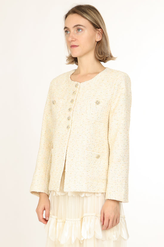 Cyrus Sequined Tweed Single-Breasted Jacket