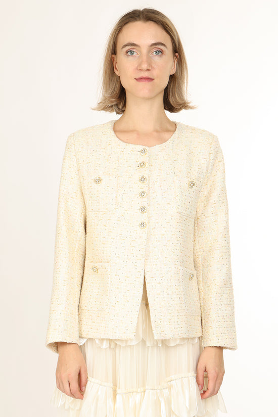 Cyrus Sequined Tweed Single-Breasted Jacket