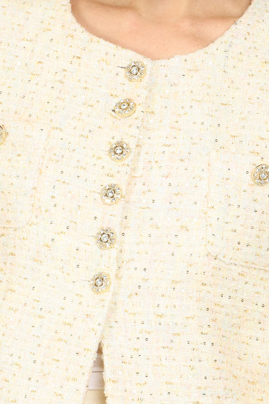 Cyrus Sequined Tweed Single-Breasted Jacket