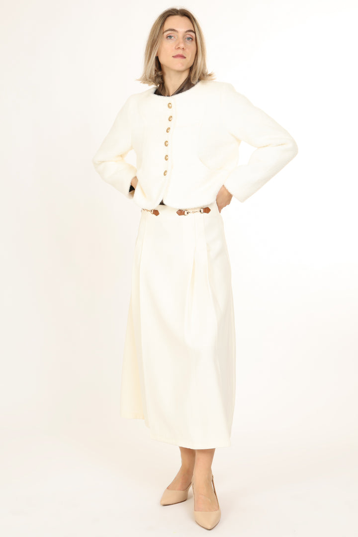 Mirella Faux Fur Button Up Sweater