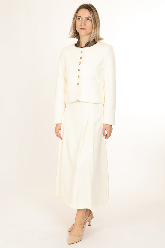 Mirella Faux Fur Button Up Sweater