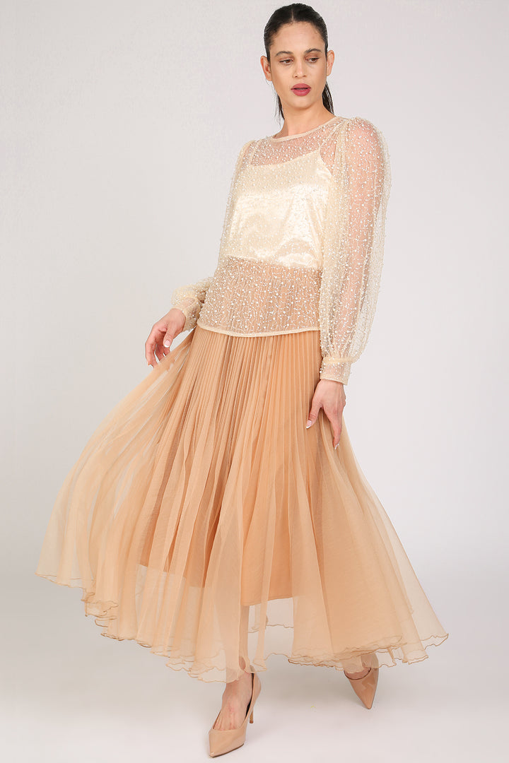 Phillip Sequined & Pearled Sheer Blouse - Shop Beulah Style