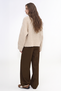 Textured Boucle Button Front Cardigan