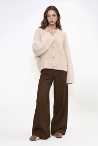 Textured Boucle Button Front Cardigan