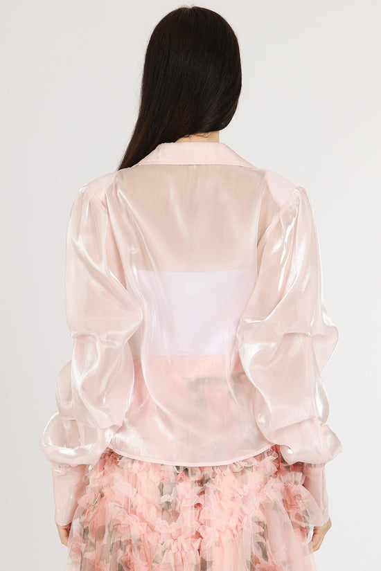 Samson Swallowtail V-Neck Fine Organza Blouse - Shop Beulah Style