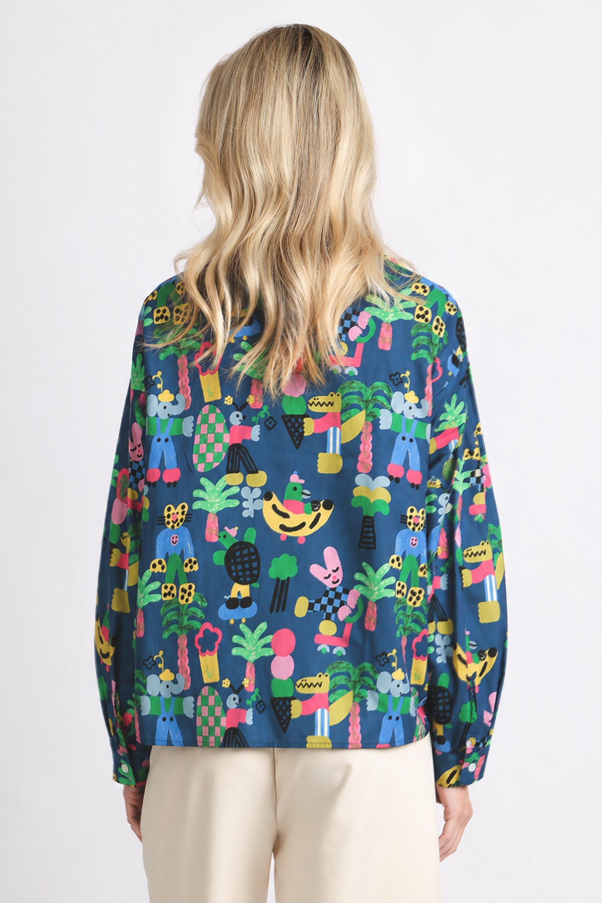 Taika Modern Graphic Print Patterned Cotton Shirt - Shop Beulah Style