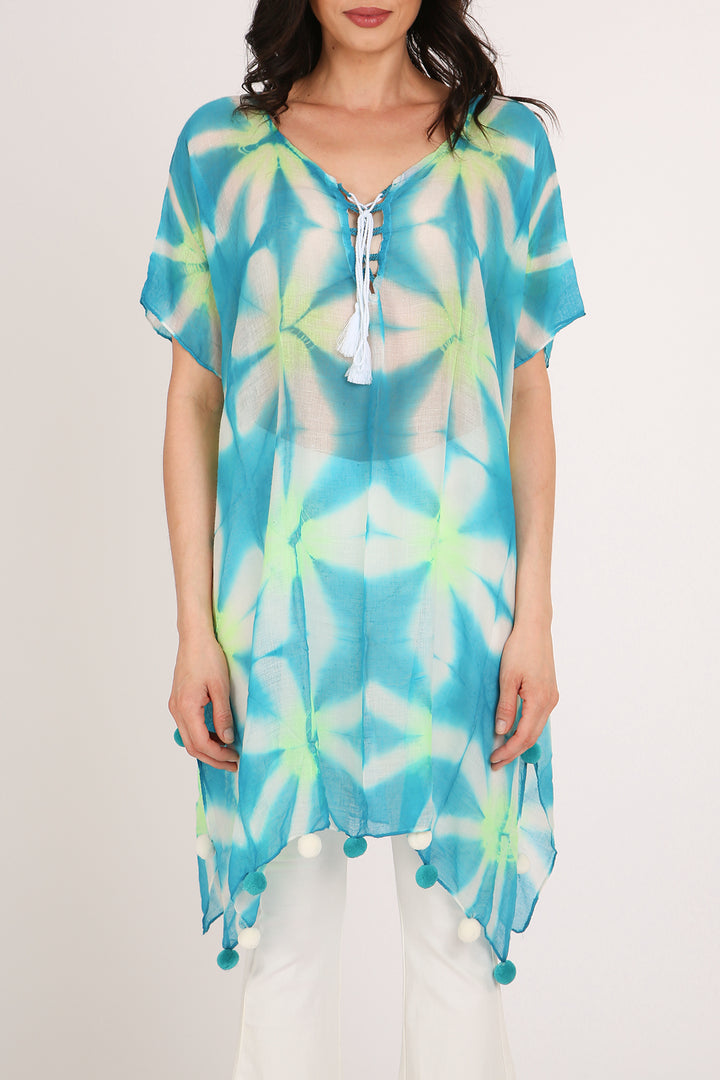 Janis Prism Tie Dye Print Sheer Woven Mini Dress - Shop Beulah Style