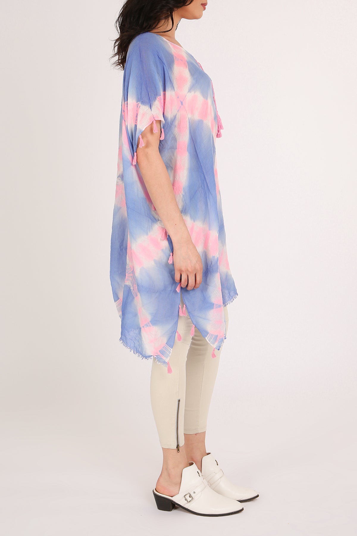 Janis Prism Tie Dye Print Sheer Woven Mini Dress - Shop Beulah Style