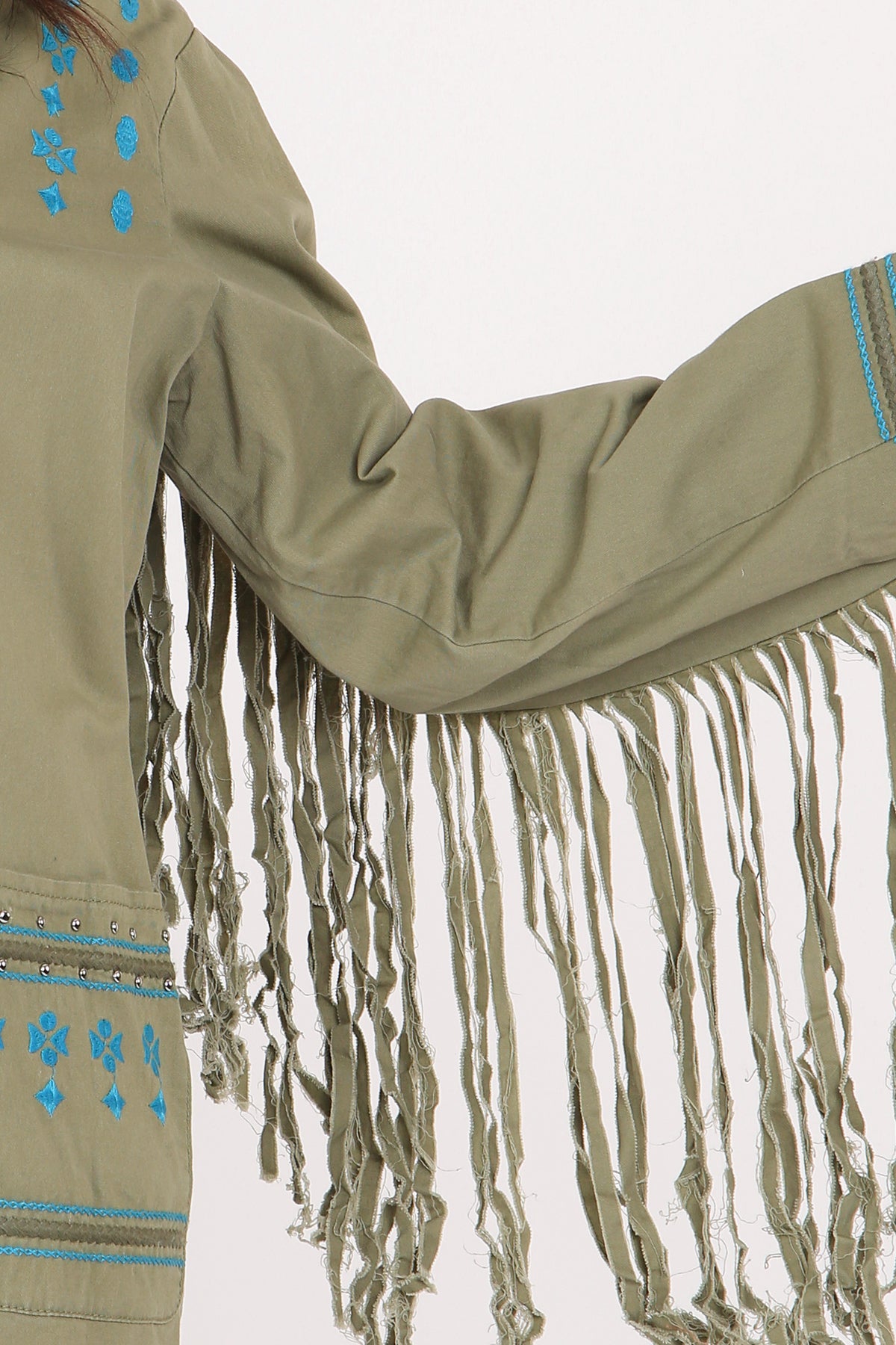 Maria Fringed Tassel Details Embroidered Utility Jacket - Shop Beulah Style