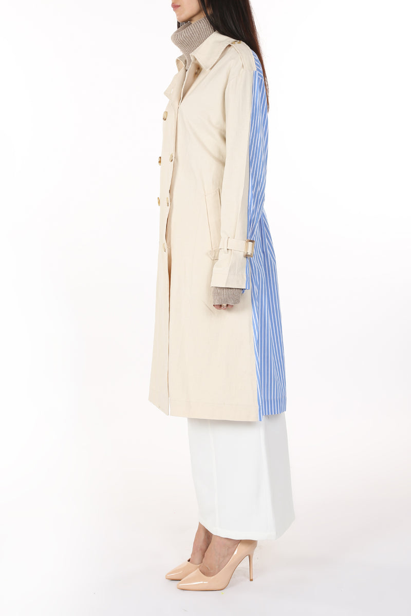 Blaine Dual Tone Belted Trench Coat - Shop Beulah Style