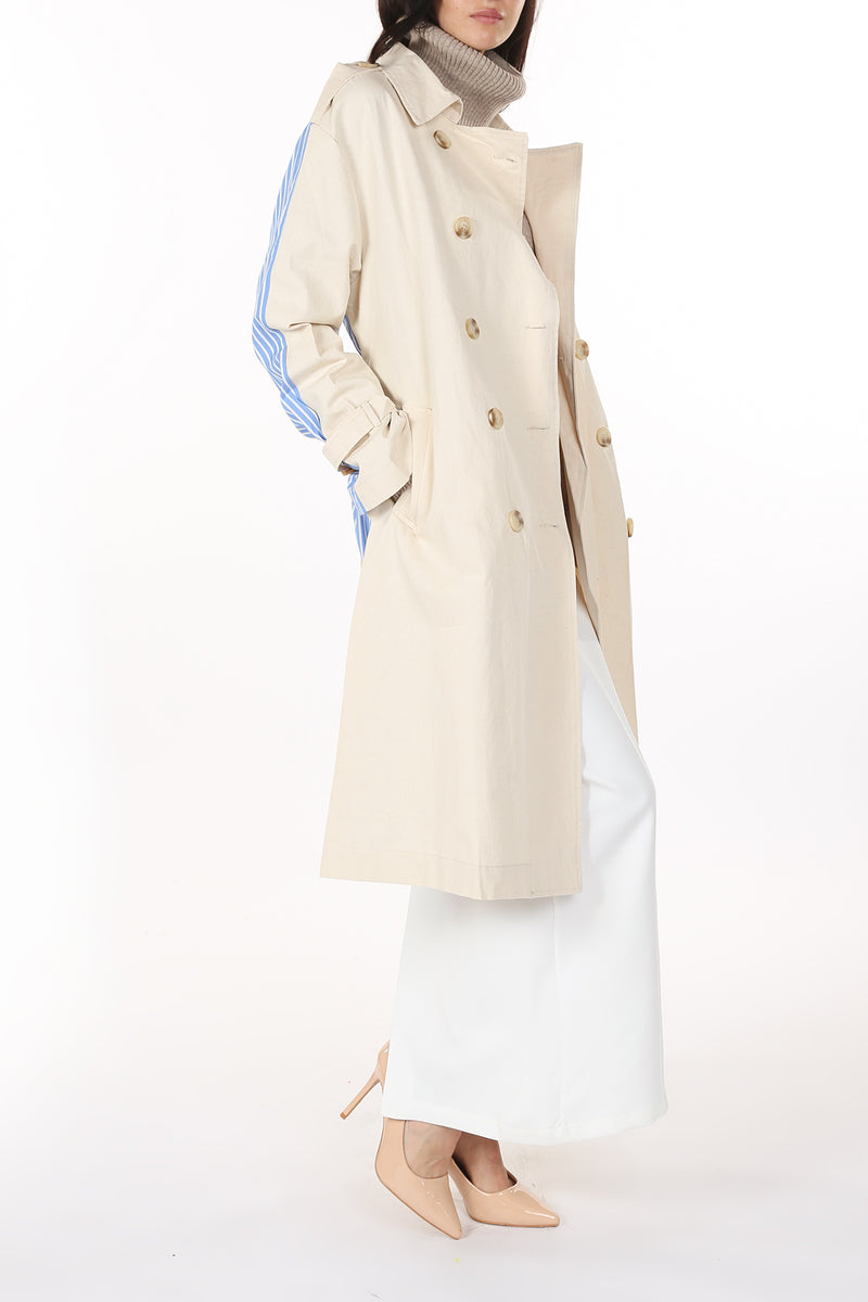 Blaine Dual Tone Belted Trench Coat - Shop Beulah Style