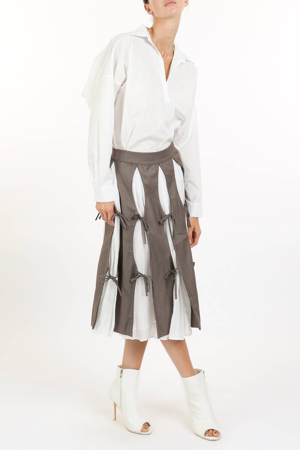 Deconstructed Cut-Out Midi Skirt
